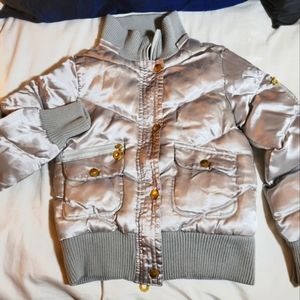 Vintage Lucky Brand satin bomber jacket.